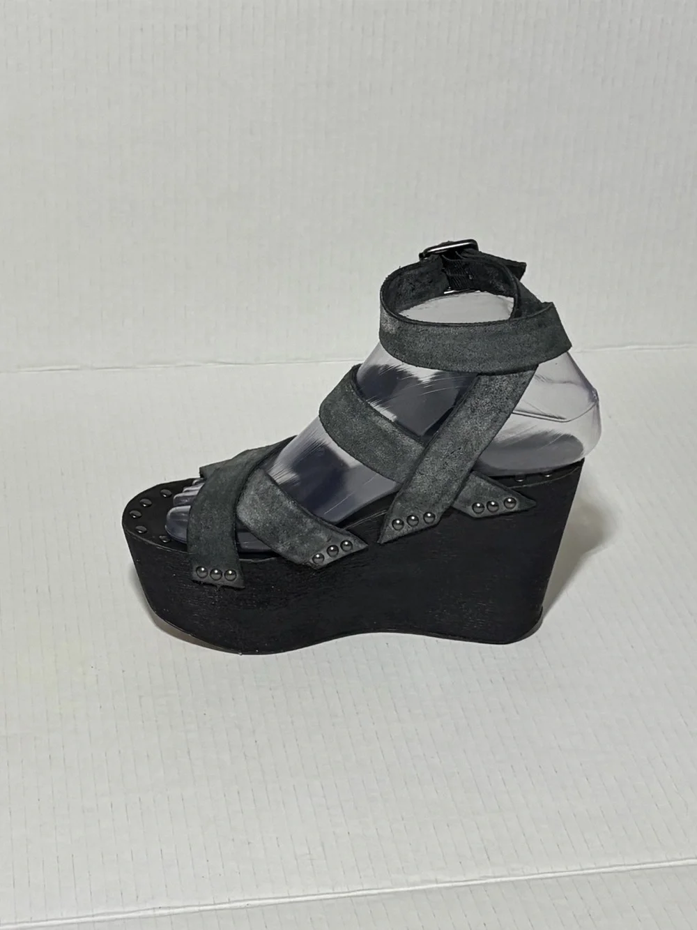 Studded Metallic Leather Platform Sandals
